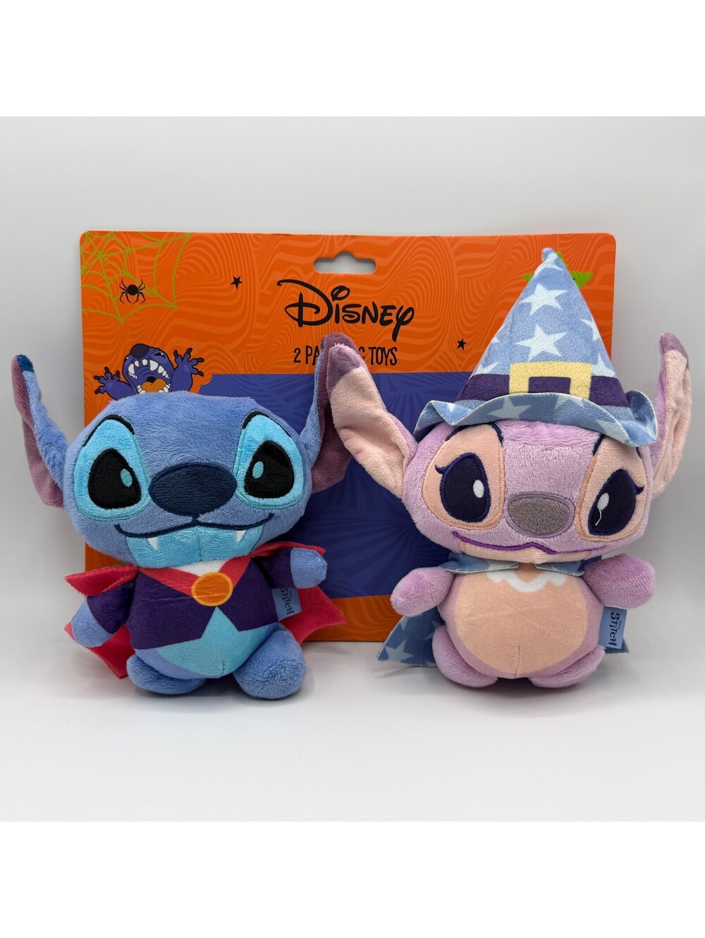 Disney Lilo & Stitch Angel Halloween 2 Pack Plush Squeaky Dog Toys Halloween